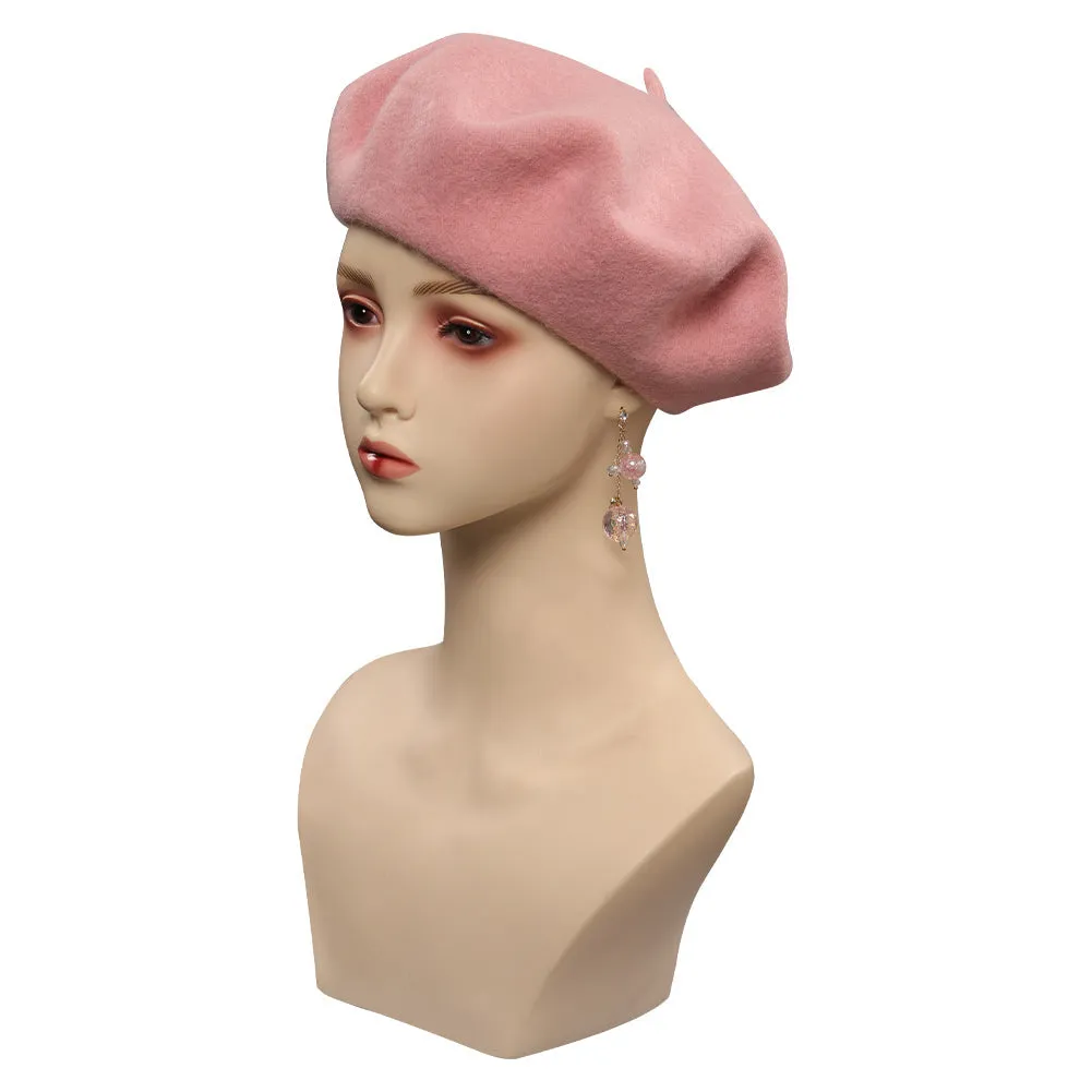 2023 BarB Pink Style Movie Cosplay Hat Cap Earings Halloween Carnival Costume Accessories BarBStyle