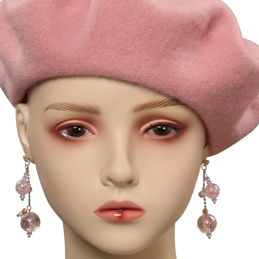 2023 BarB Pink Style Movie Cosplay Hat Cap Earings Halloween Carnival Costume Accessories BarBStyle