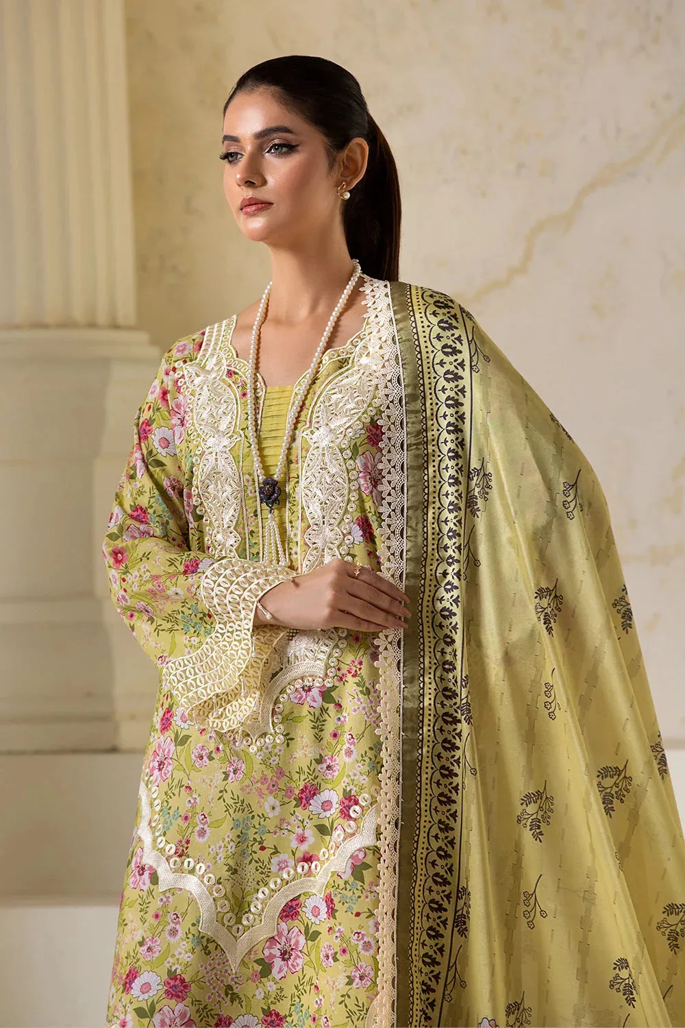 3PC Embroidered Unstitched Lawn Suit KSE-2724