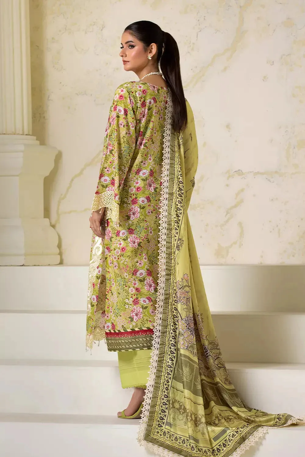 3PC Embroidered Unstitched Lawn Suit KSE-2724