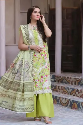 3PC Embroidered Unstitched Lawn Suit KSE-2724