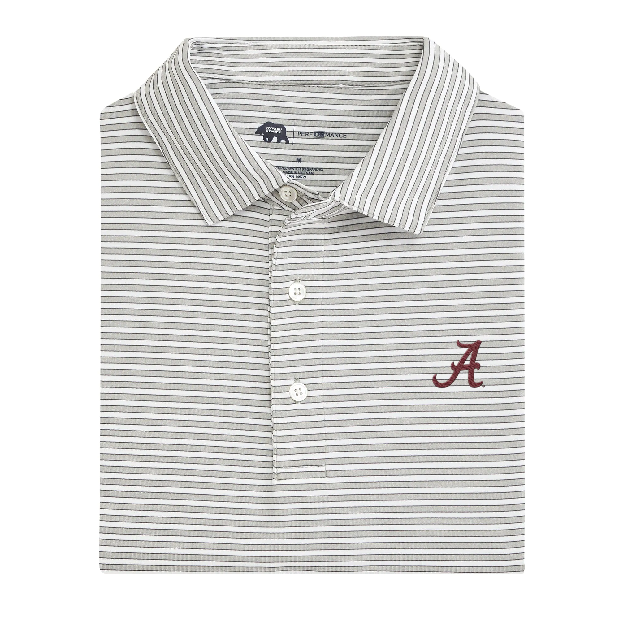 Alabama Mulligan Stripe Performance Polo