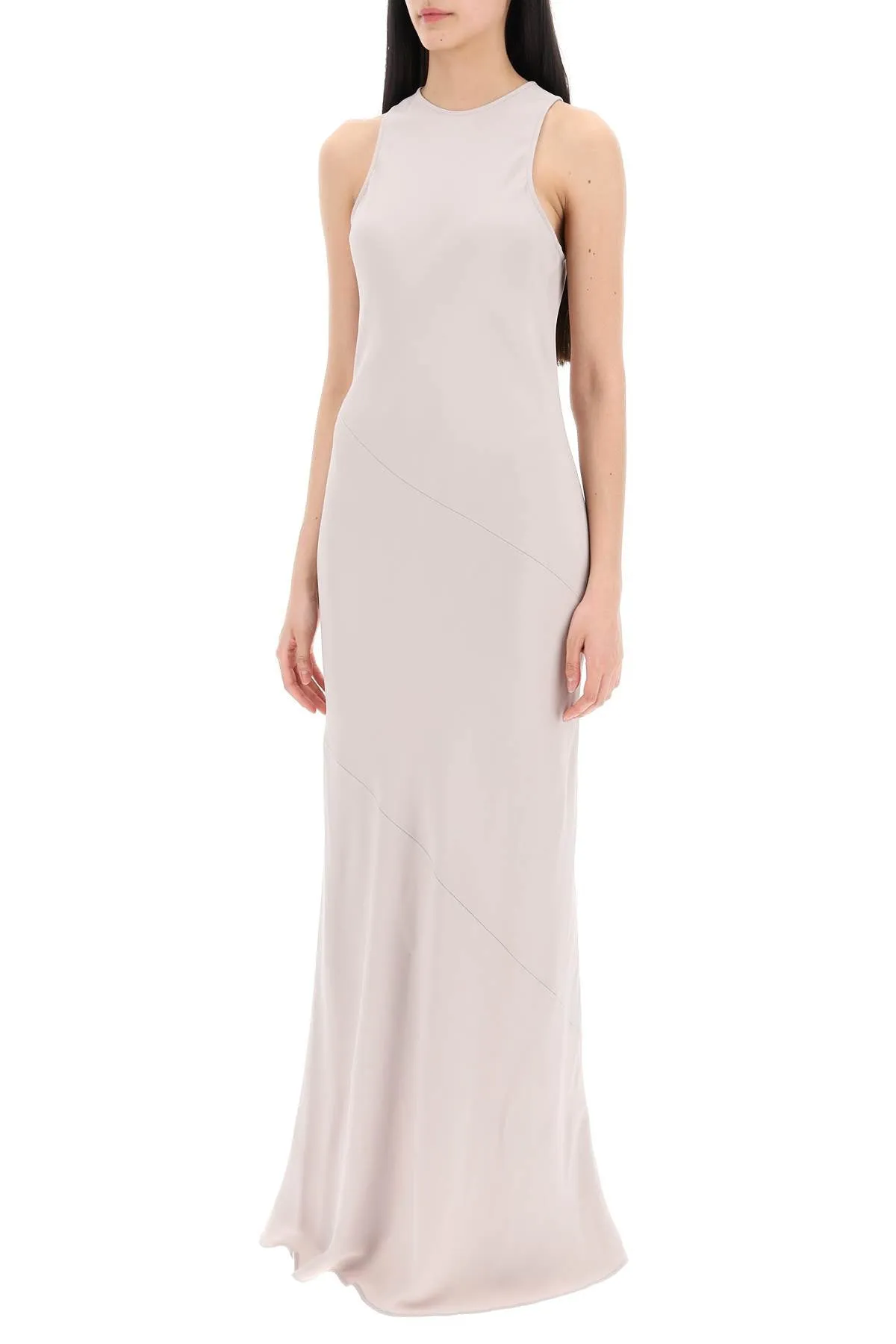 AMI ALEXANDRE MATIUSSI maxi crepe dress with bias cuts