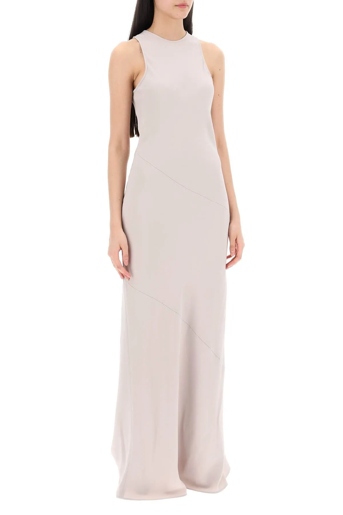 AMI ALEXANDRE MATIUSSI maxi crepe dress with bias cuts