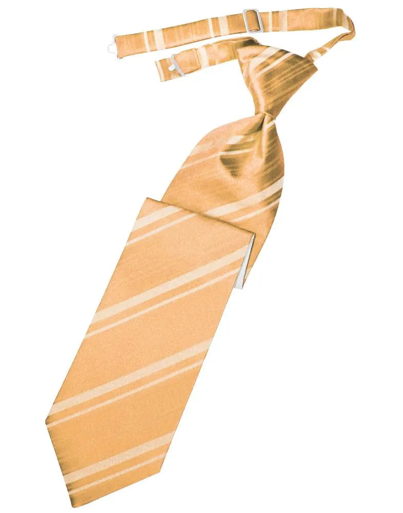 Apricot Striped Satin Necktie