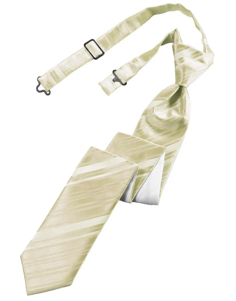 Bamboo Striped Satin Skinny Necktie