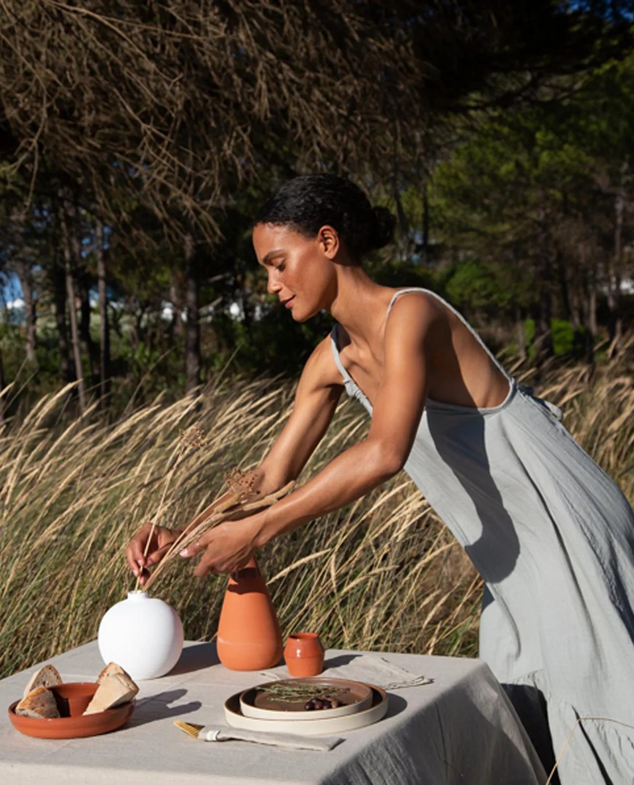 Belmira Organic Cotton Dress In Soft Sage