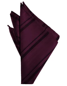 Berry Striped Satin Pocket Square