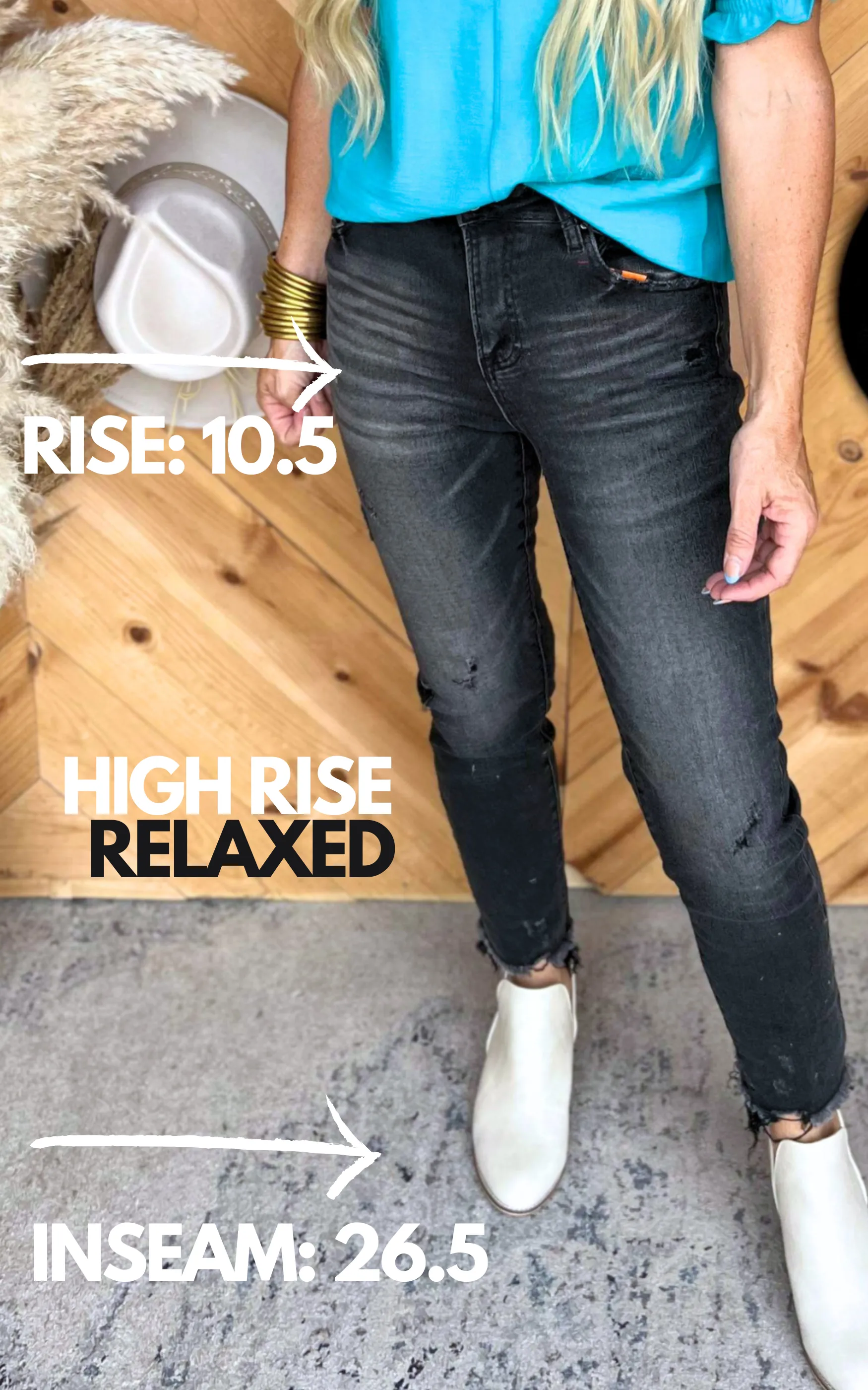 Black High Rise Relaxed Denim Jeans | Risen - Final Sale