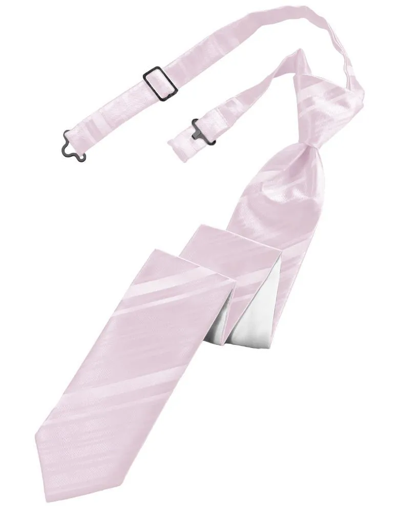 Blush Striped Satin Skinny Necktie