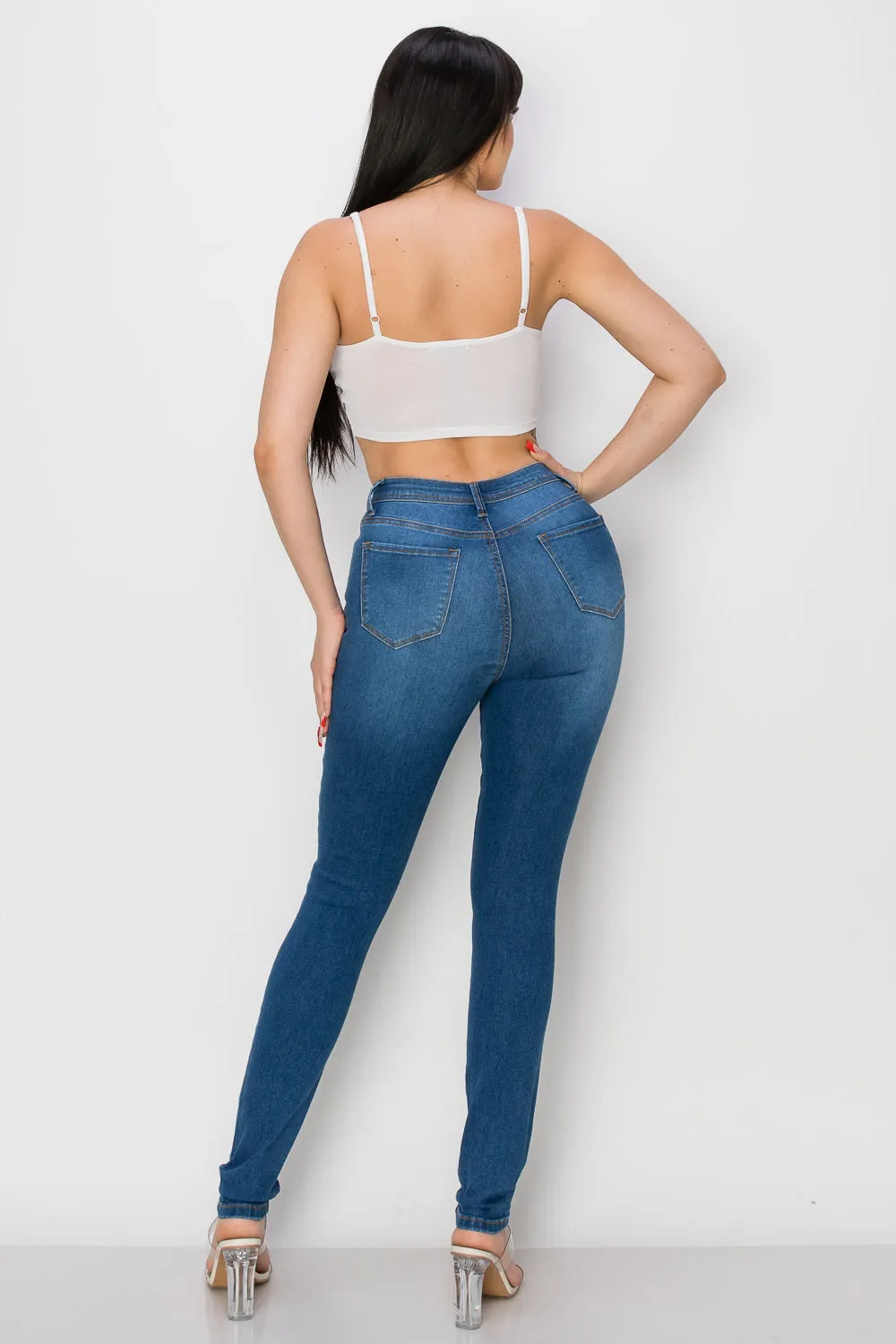 BO-310 HIGH WAISTED STRETCHY SKINNY DENIM JEANS