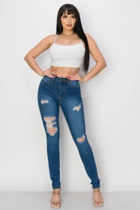 BO-310 HIGH WAISTED STRETCHY SKINNY DENIM JEANS