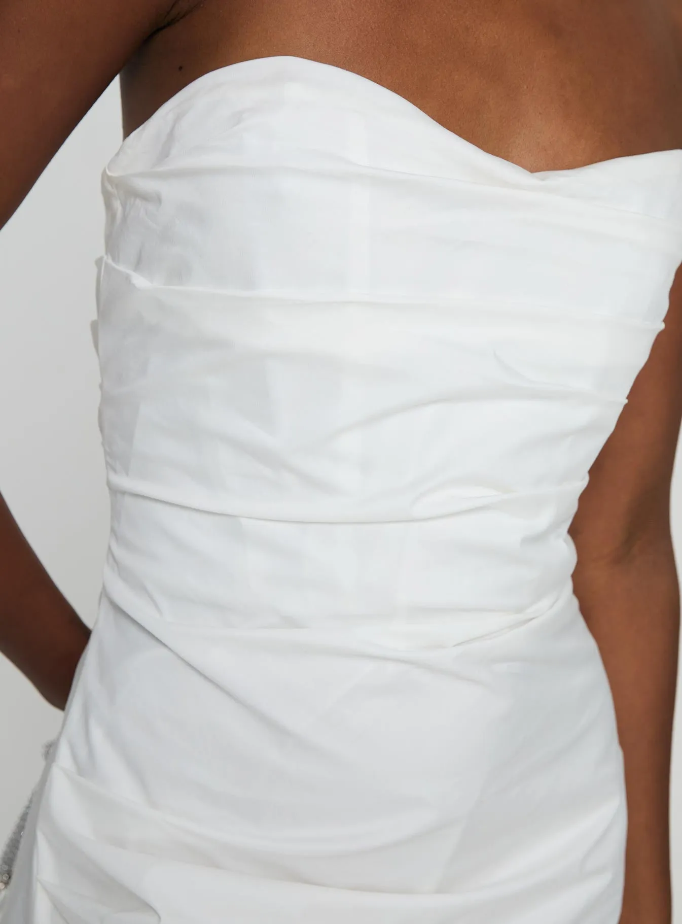 Bradwell Strapless Mini Dress White