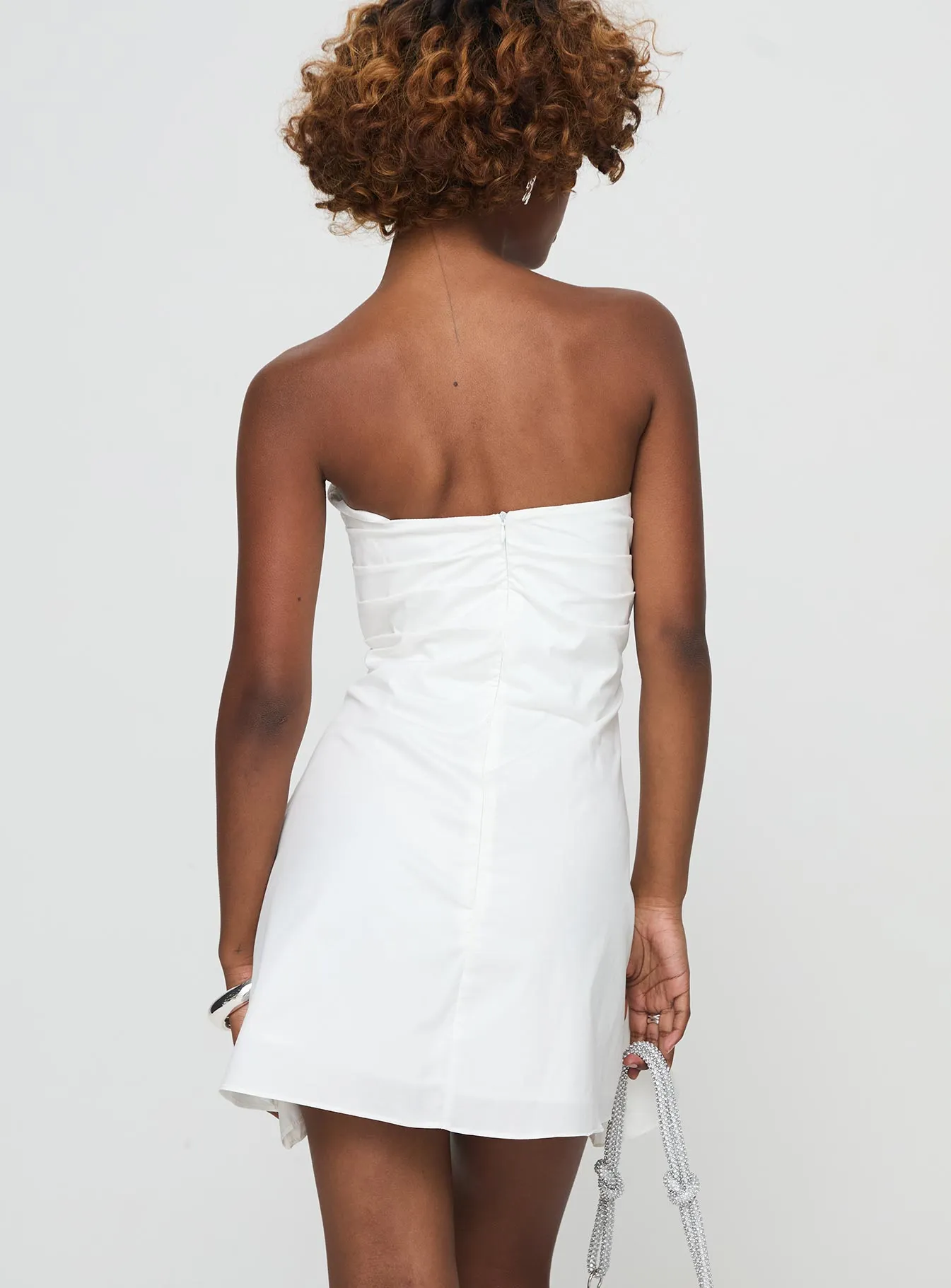 Bradwell Strapless Mini Dress White