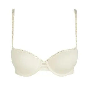 Branded trim t-shirt bra [Ivory]