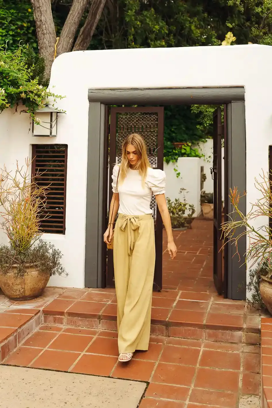 Brecken Wide Leg Pants in Green - FINAL SALE