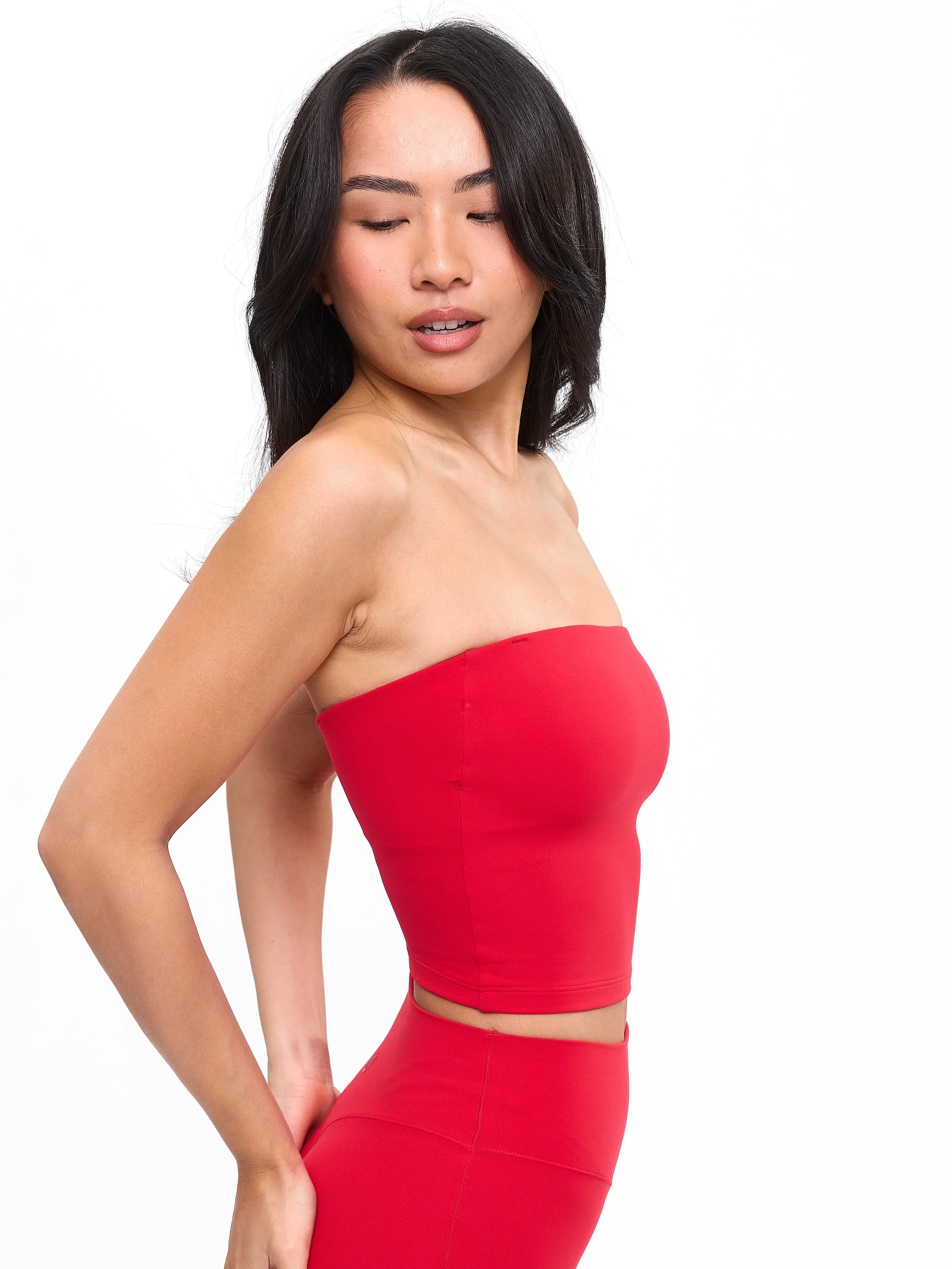 Butter Bandeau Crop - Lipstick Red