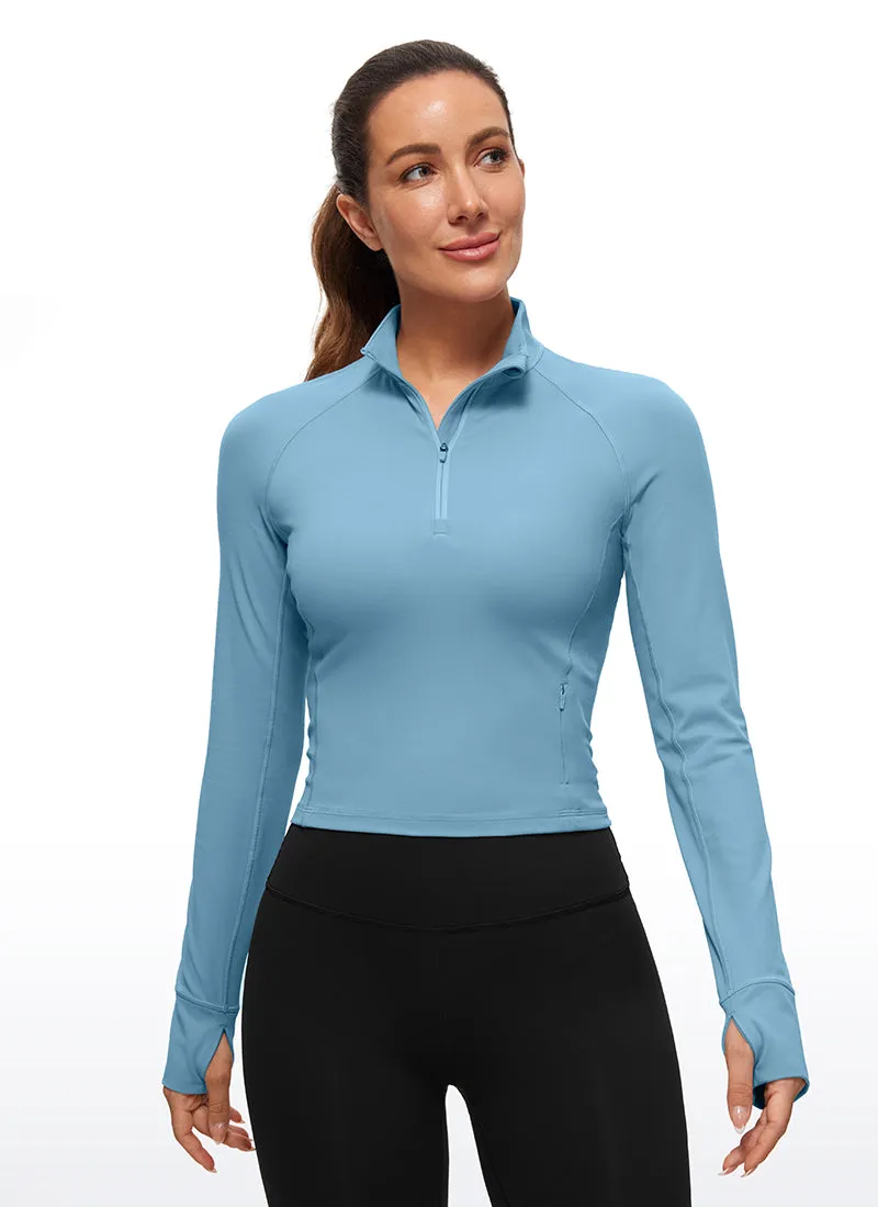 Butterluxe Half-Zip Long Sleeve Cropped