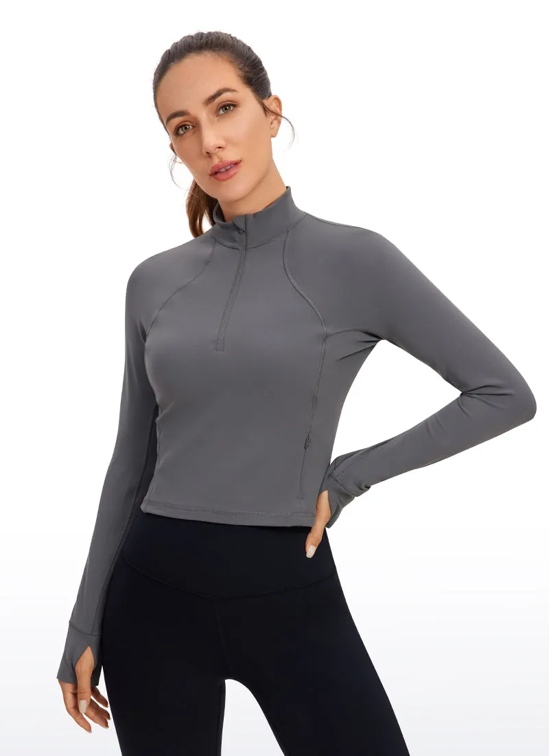 Butterluxe Half-Zip Long Sleeve Cropped