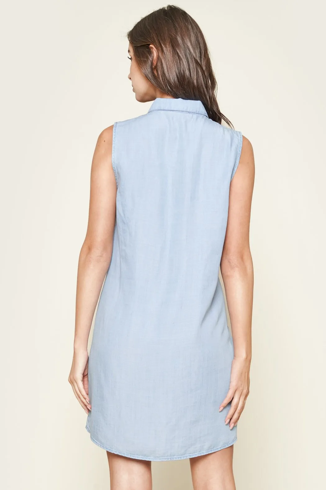 Cannes Chambray Button Up Mini Dress