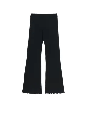 COTTON RAYON RIB FLARE PANTS