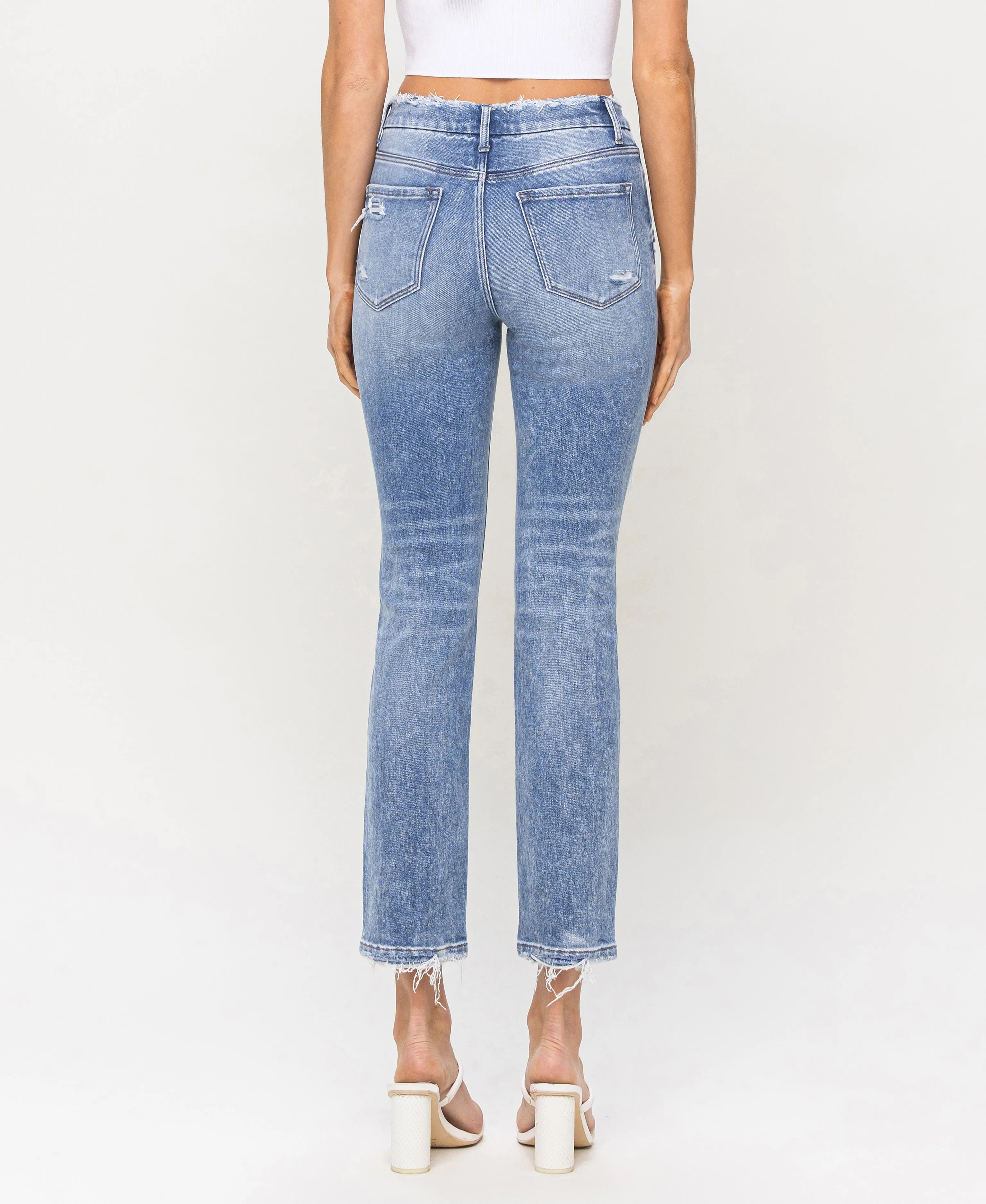 Coveniently - High Rise Cropped Slim Straight Jeans