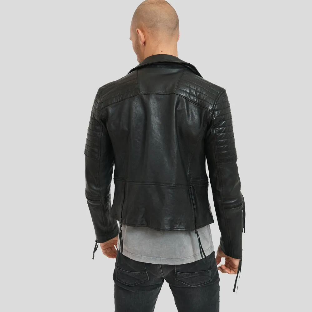 Dylan Black Motorcycle Leather Jacket