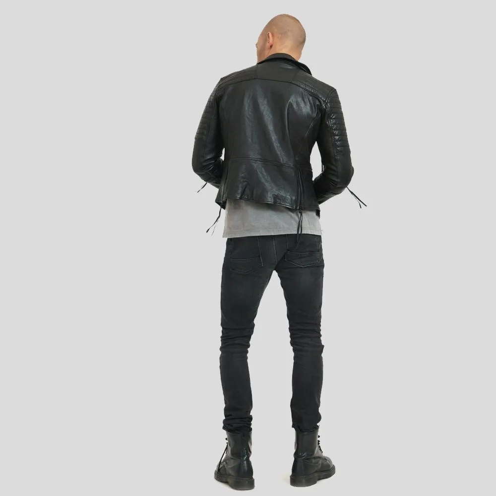 Dylan Black Motorcycle Leather Jacket