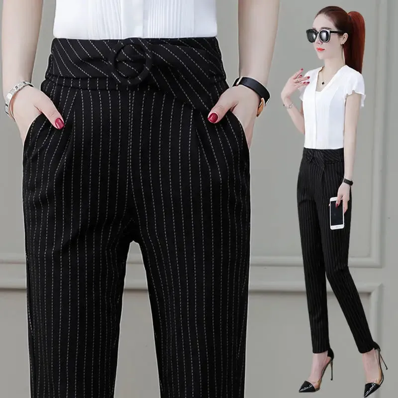 Elegant Fine-Striped Trousers