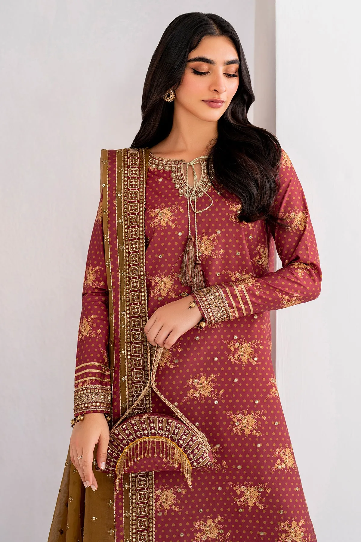 Embroidered Raw Silk UR-7029