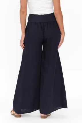 Emeline Navy Wide Leg Pants