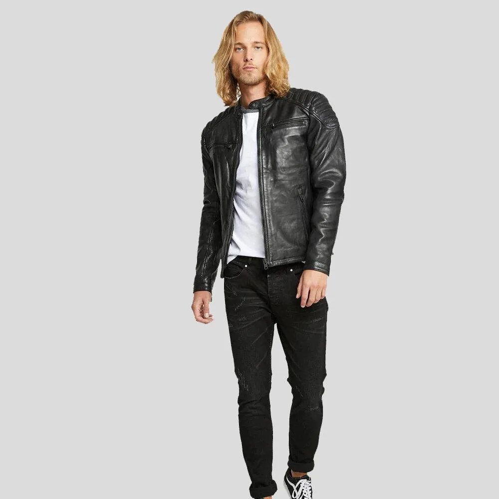 Gary Black Motorcycle Leather Jacket