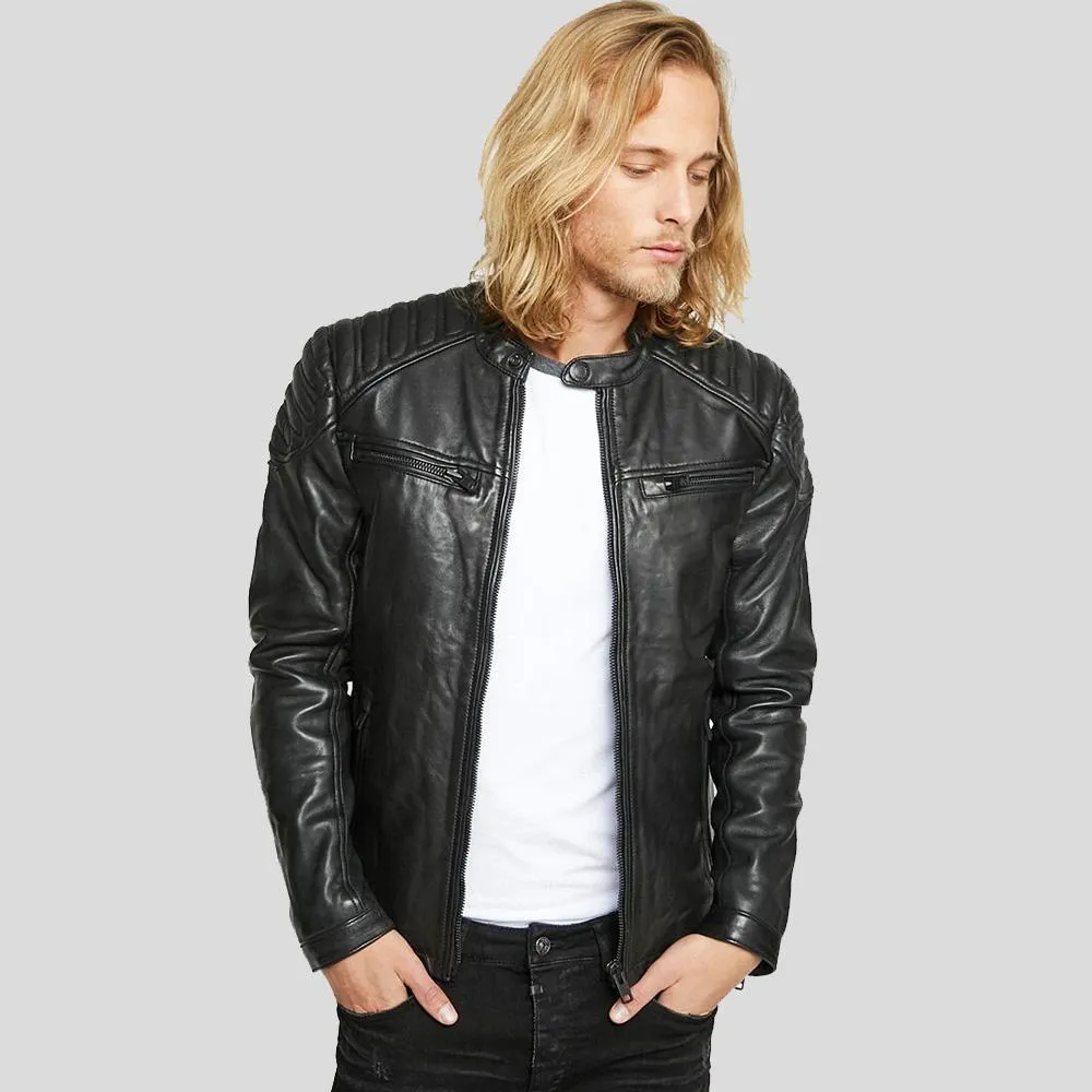 Gary Black Motorcycle Leather Jacket