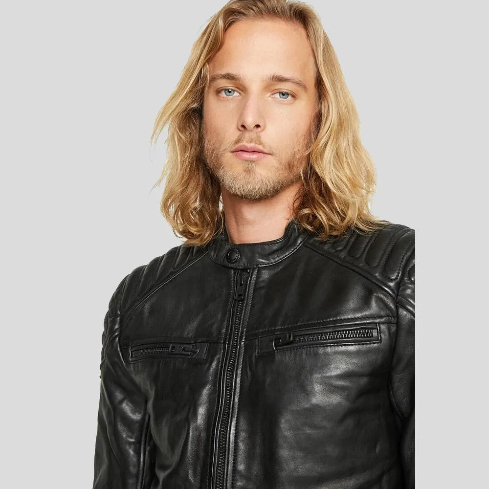 Gary Black Motorcycle Leather Jacket