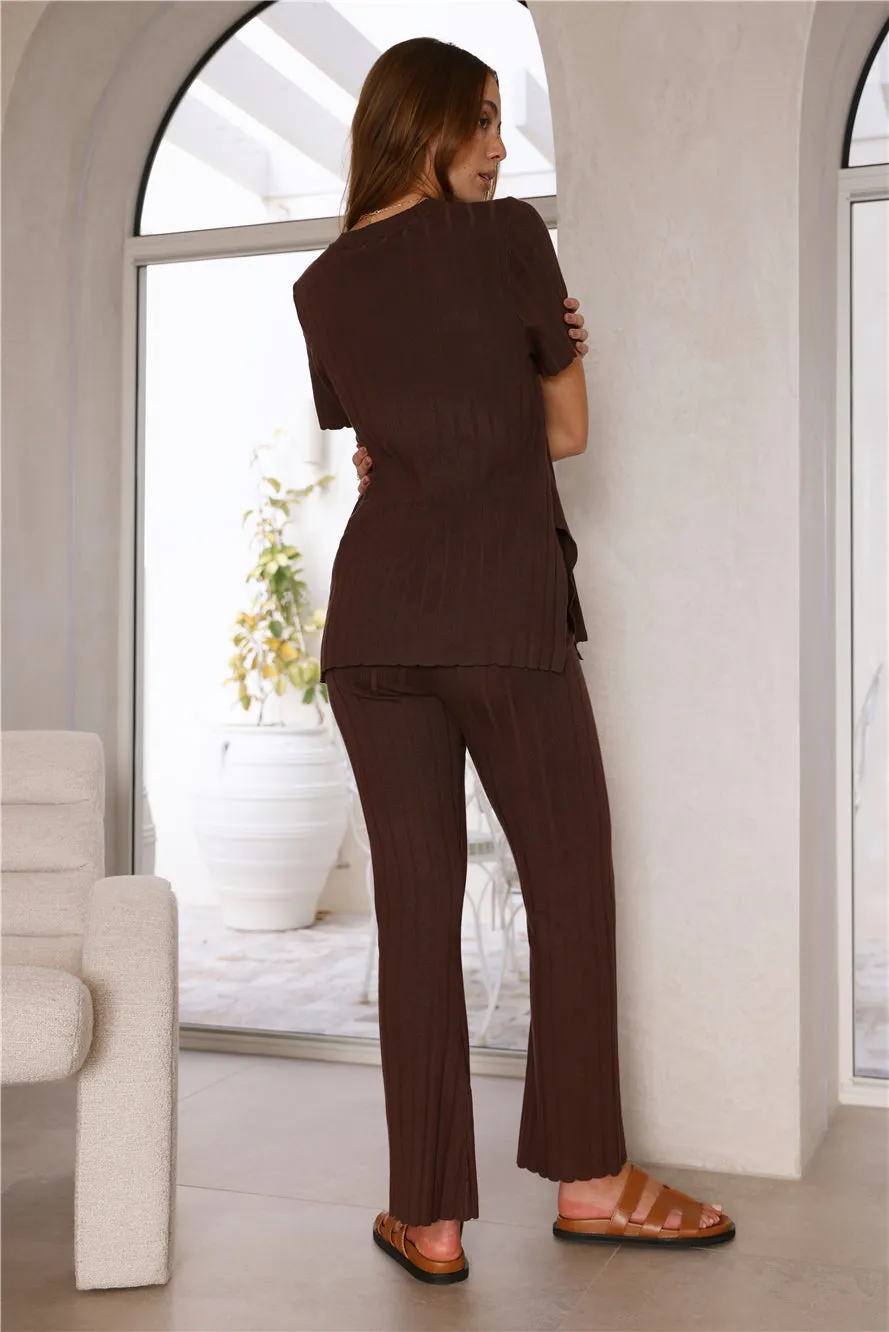 Giselle Knit Pants Brown