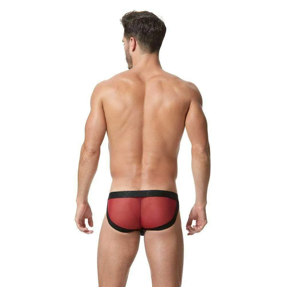 GREGG HOMME Briefs Temptation Super Mesh Unsnaps It Red 152103 108