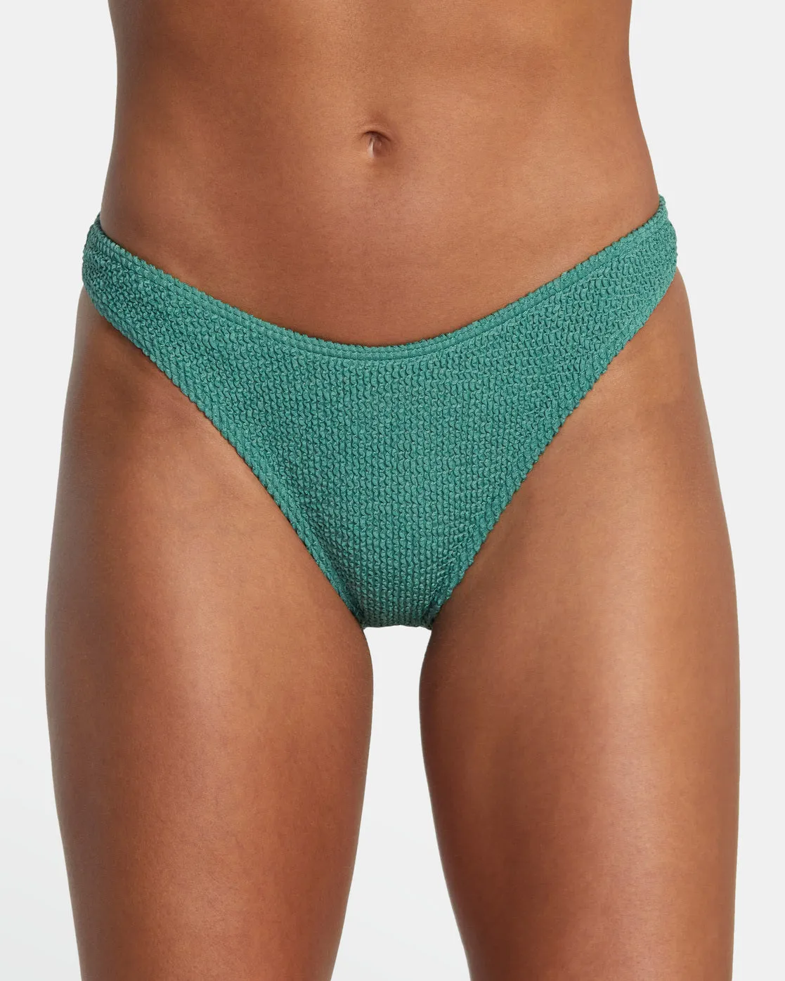 Grooves French Bikini Bottoms - Dusky Green