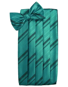 Jade Striped Satin Cummerbund