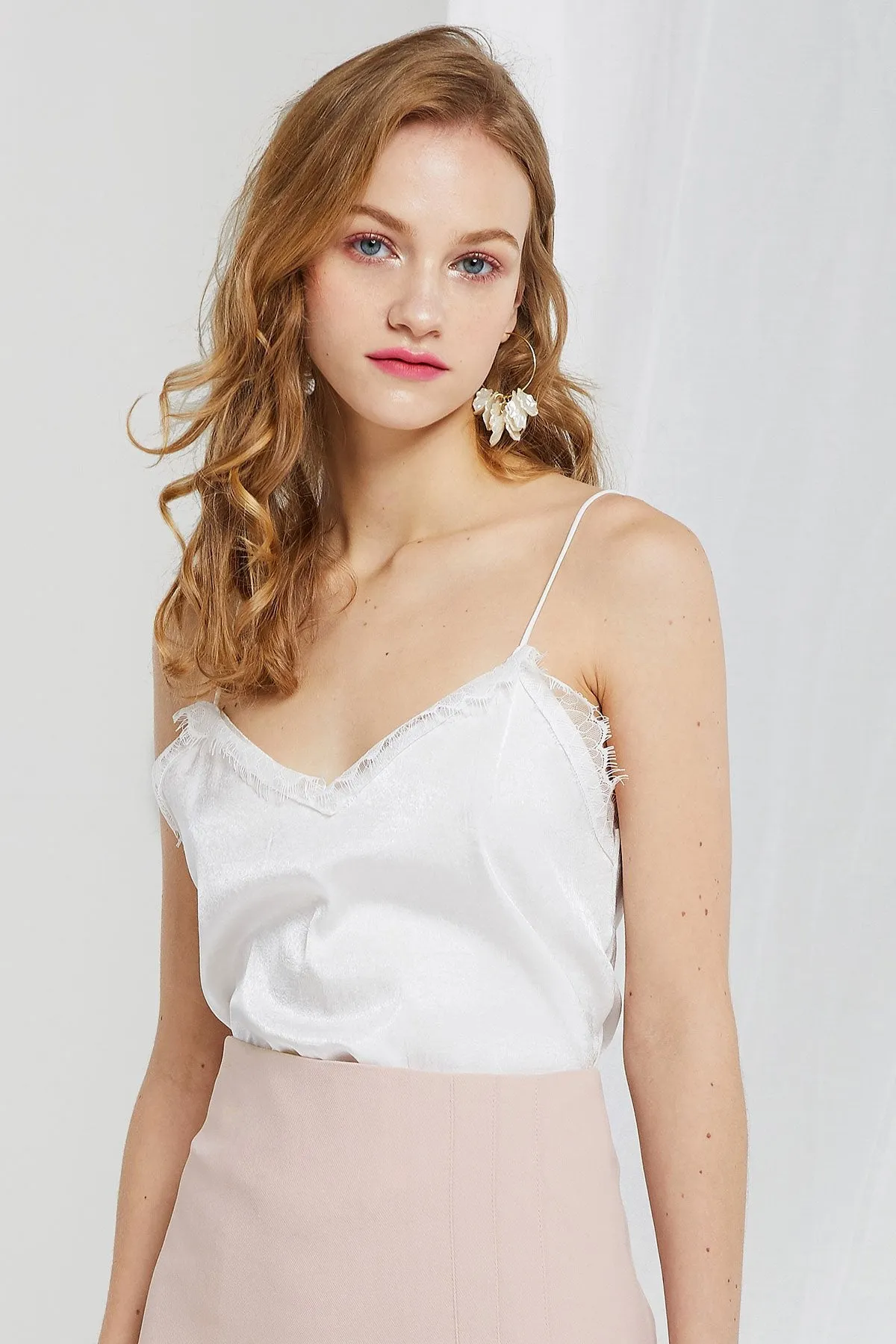 Jina Lace Trim Slip Top