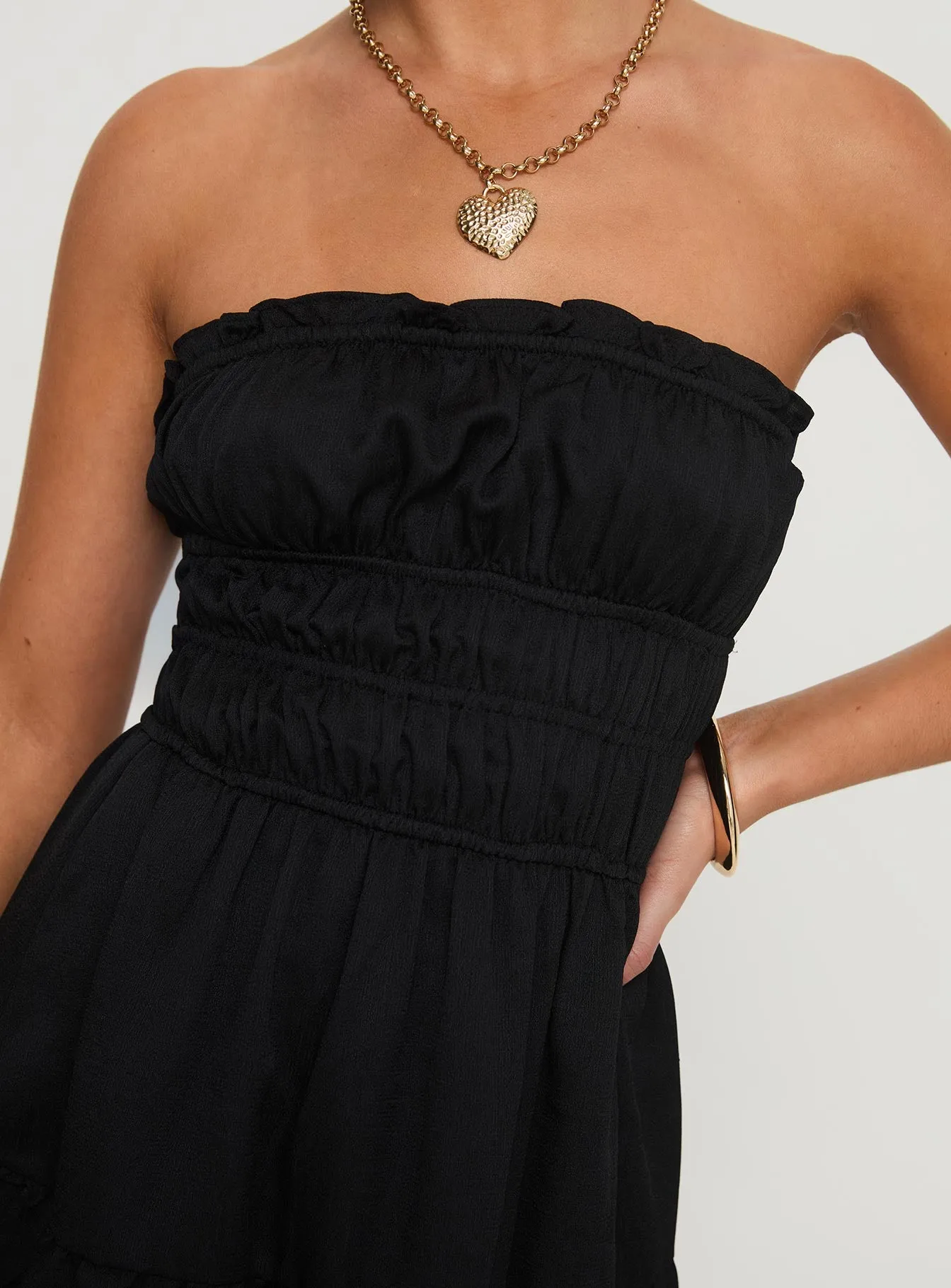 Joie Strapless Mini Dress Black