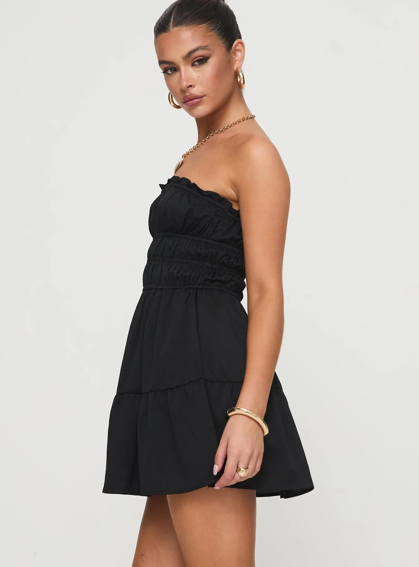 Joie Strapless Mini Dress Black