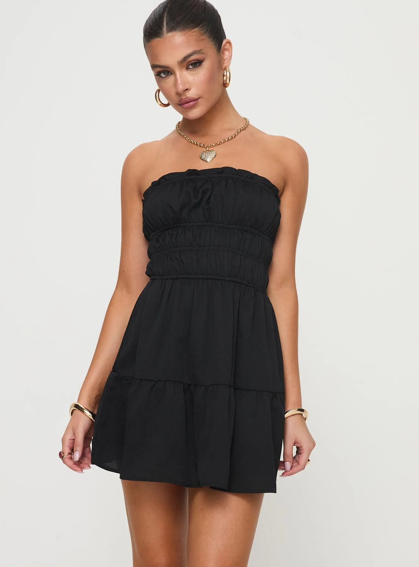 Joie Strapless Mini Dress Black