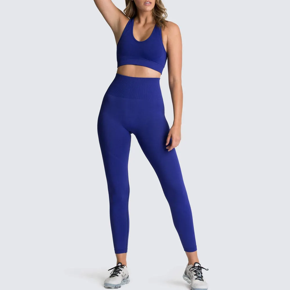 Knit Yoga Suit Exercise Fitness Suit Tank Top Suit Women