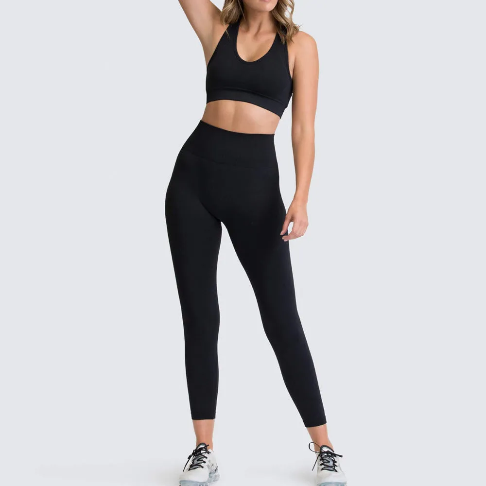 Knit Yoga Suit Exercise Fitness Suit Tank Top Suit Women