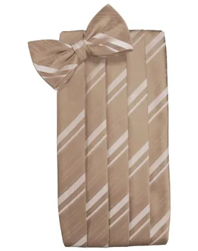 Latte Striped Satin Cummerbund