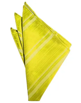 Lemon Striped Satin Pocket Square