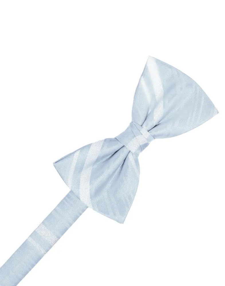 Light Blue Striped Satin Kids Bow Tie