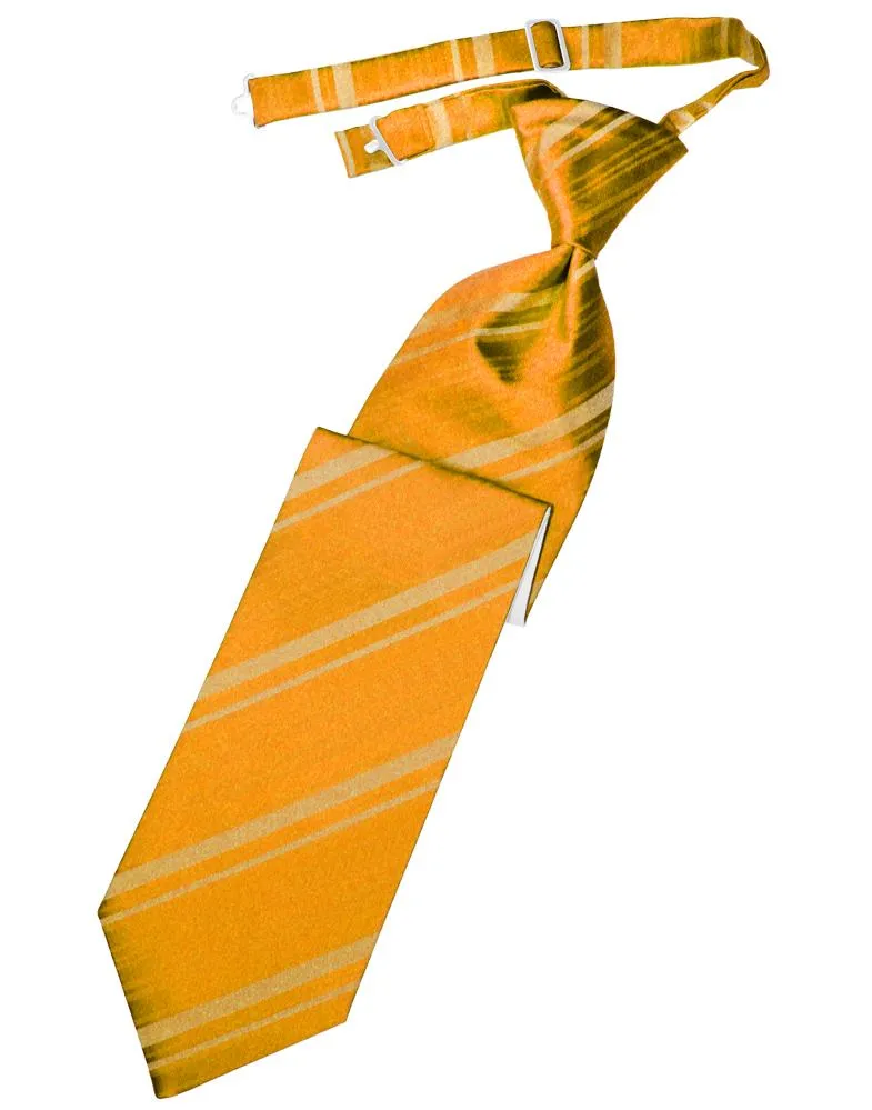 Mandarin Striped Satin Necktie