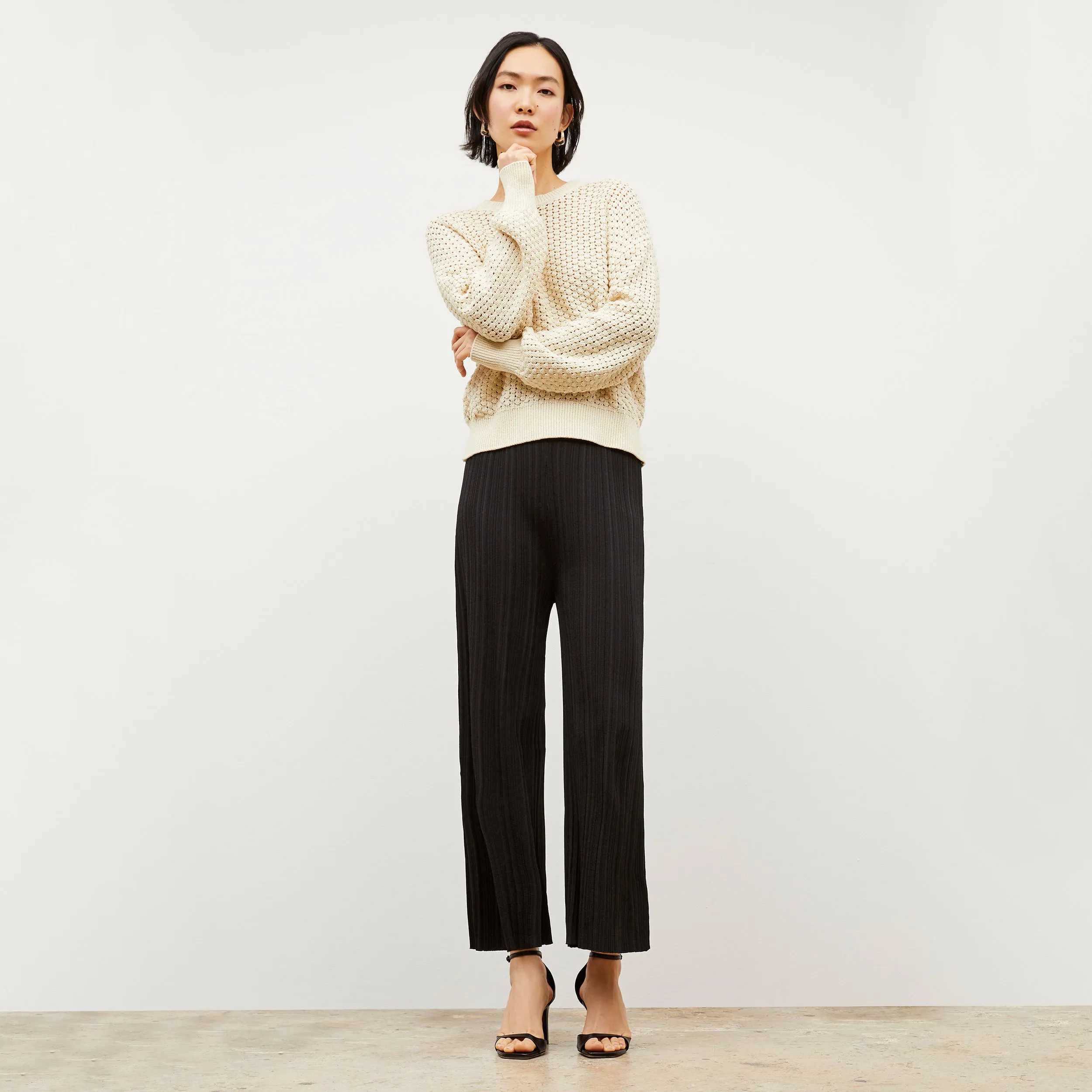 Marijane Pant - Textured Knit :: Black