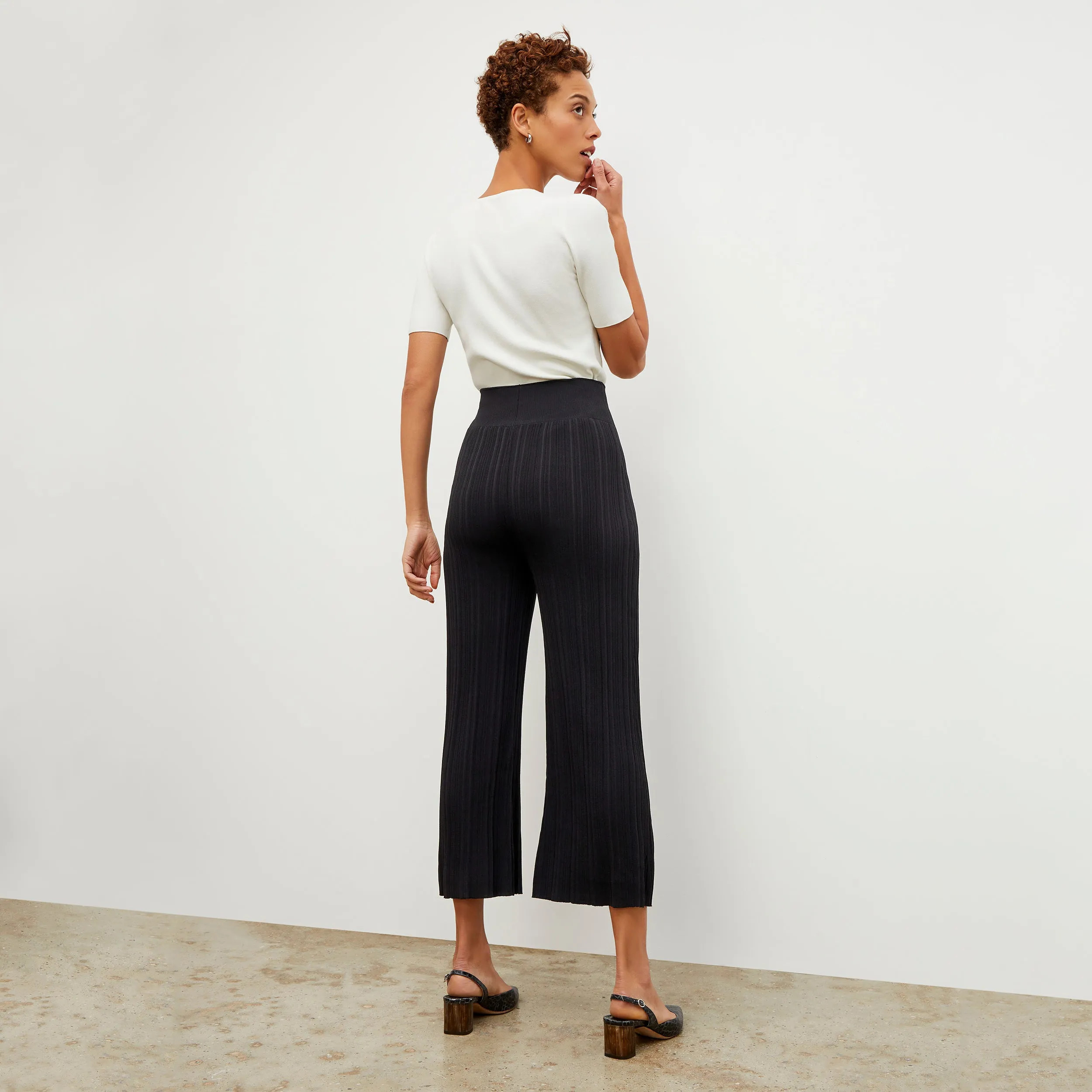 Marijane Pant - Textured Knit :: Black